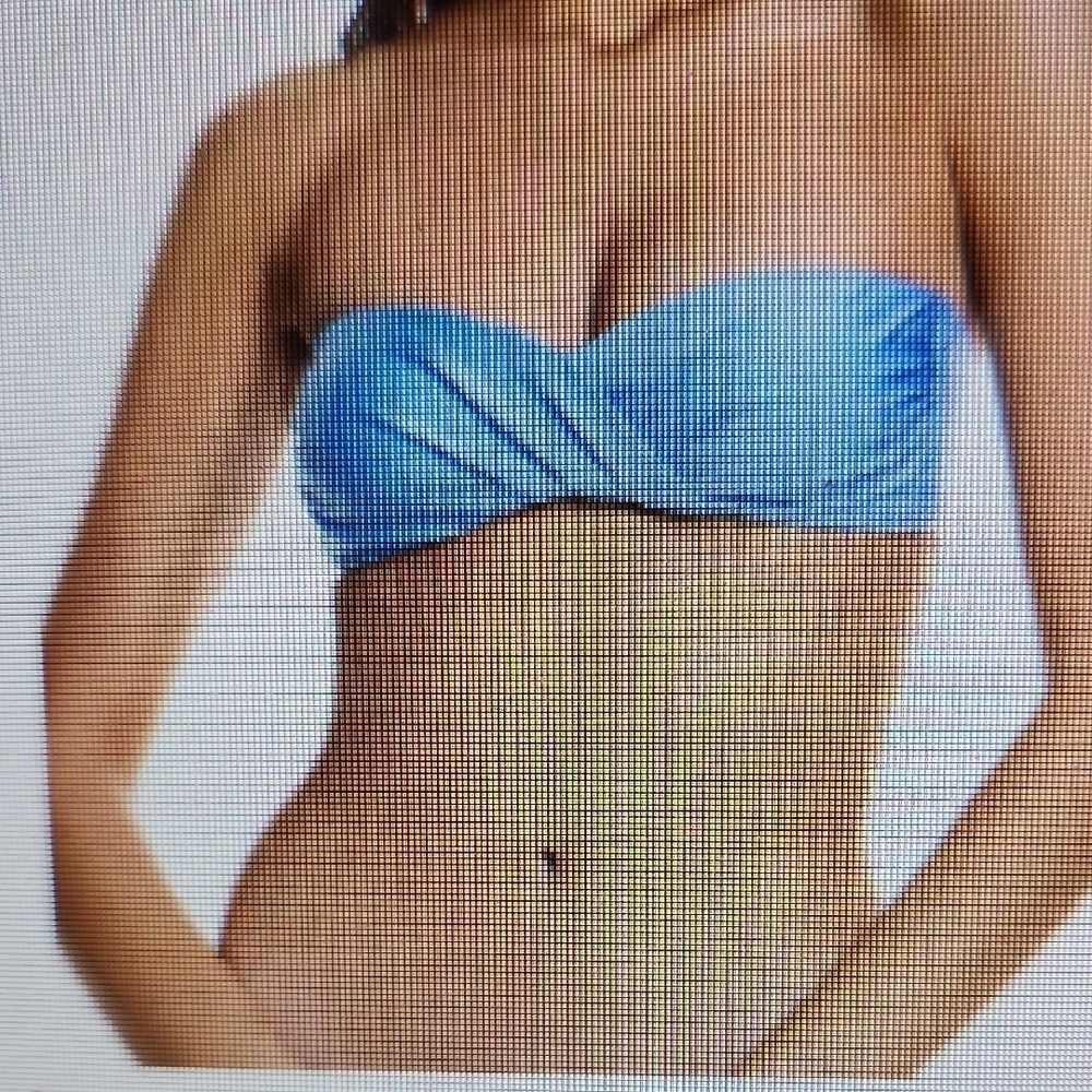 Milly Gloss Twist Bandeau Top in Mineral Blue Size L